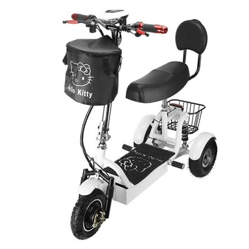 免運 開立發票 電動車 代步車 電動滑板車 折疊電動車 小型電動車  輕便時休閑老人成人電動三輪車接送孩子鉛酸鋰電池電動車老年折疊