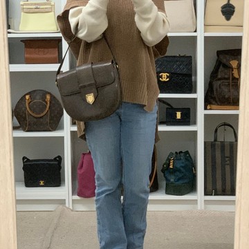 Yves Saint Laurent 金色蜥蜴皮皮革斜背包 側背包 - 01487