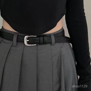 臺灣🚍8H出🉑冬款真皮女新款複古柔軟高級腰帶新款ins風休閒褲牛仔褲潮流百搭