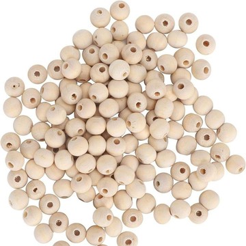 【可開收據】6-50mm天然圓木珠子有孔 diy珠寶製品手工配件原木色木質珍珠串珠 GJUT