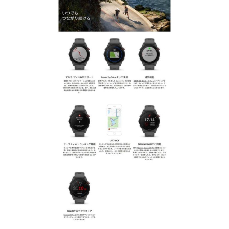 ガーミン 時計 GARMIN スマートウォッチ フォアランナー Forerunner 255 メンズ レディース Suica GPS ランニング  トライアスロン サイクリング | LINEブランドカタログ