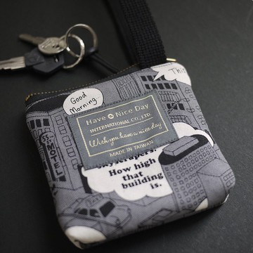 Have A Nice Day【隨心帶走】 提把鑰匙零錢包-灰美國漫畫