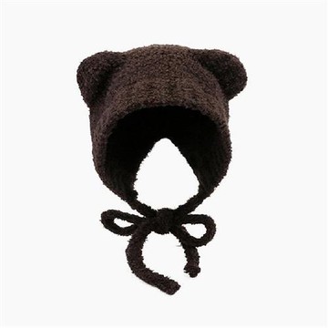 現貨+預購 韓版毛帽毛線帽子針織帽秋冬加絨厚磅保暖帽百搭冷帽休閒帽-綁帶毛絨帽5色n1mp66