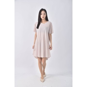 (L) 圓領粉色洋裝二手衣