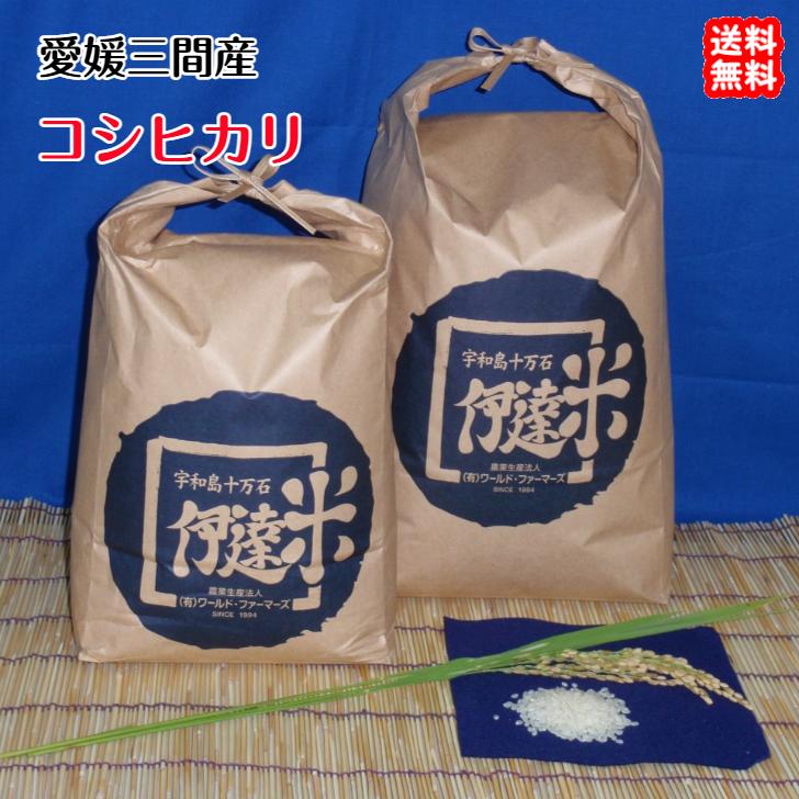 コシヒカリ 玄米 30kg 2023年産 愛媛 三間産 伊達米 減農薬 特別栽培米 百姓直送 送料無料 宇和海の幸問屋