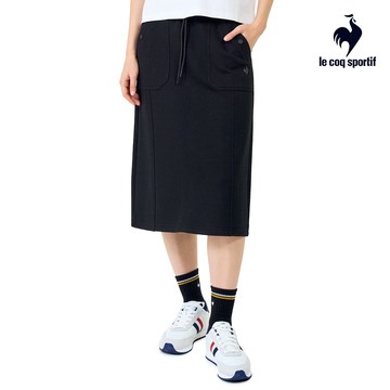 【LE COQ SPORTIF 法國公雞】女款黑色針織長裙LWX82351