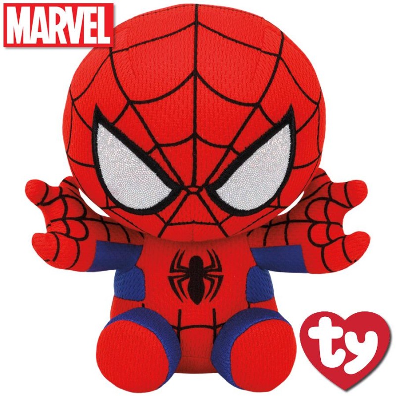 TY Marvel ぬいぐるみ 3点セット ビーニー スパイダーマン アイアンマン キャプテンアメリカ | LINEショッピング