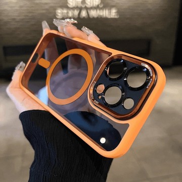 高品質 冰盾啞光 金屬鏡頭框 高透磁吸 防摔手機殼 適用iPhone16 15 Pro MAX 14 13 12保護殼