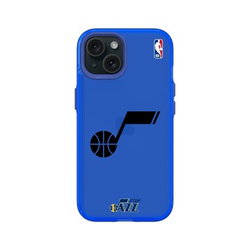 iPhone 15 Clear 激光藍 - NBA - B&W-猶他爵士 Utah Jazz B&W - Dark