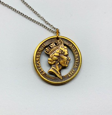 澳洲二元鋁青銅女皇硬幣頸鍊