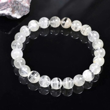一圖一物 | #636 8mm千層白幽靈水晶手鍊 異象水晶 淨化磁場 療癒