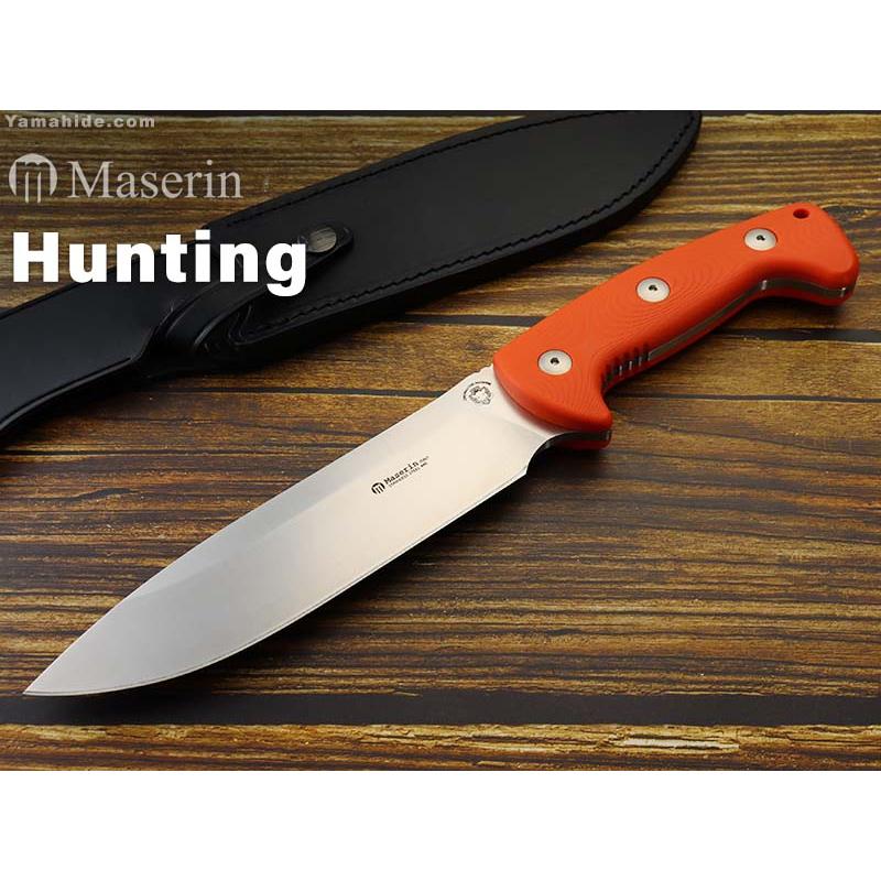 マセリン ブッシュクラフトナイフ ハンティング 978 G10A G10オレンジハンドル Maserin HUNTING Knife