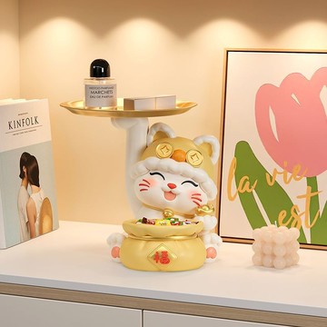 【免運】招財貓 鑰匙收納 玄關收納 玄關擺飾 居家裝飾品 擺設 客廳裝飾 電視櫃擺件 茶幾收納 交換禮物 喬遷禮物