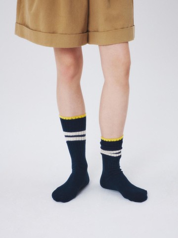 Spring Knit Socks (IHM250317) [Navy]