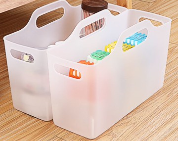 日本 【HIMARAYA】 手提帶手柄軟塑膠收納籃