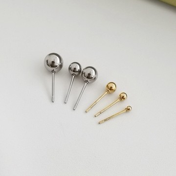 【SK飾品】多尺寸 圓球鈦鋼耳環【820820】男生耳環 女生耳環