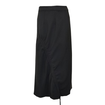 簡約層次斜抽皺半身裙