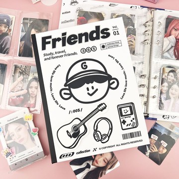✨桃園出貨✨卡通ins風卡冊四宮格內頁6孔明星小卡收納冊活頁拍立得3寸相冊