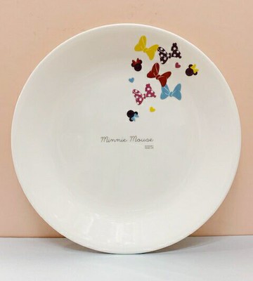 【震撼精品百貨】Micky Mouse 米奇/米妮  迪士尼強化耐熱玻璃平底盤/餐盤-白米妮#41308 震撼日式精品百貨