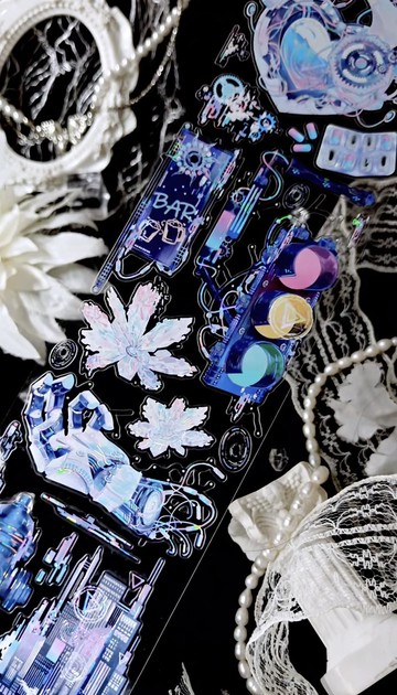 2045回信 未來感 メカニック ネオン世界観 PET 貝殼光 kiss-cut