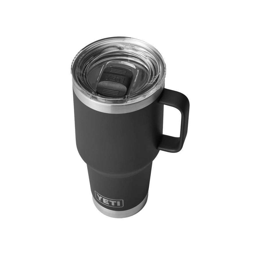 YETI Rambler 30オンス トラベルマグ ストロングホールド蓋付き 真空断熱 ステンレス製、ブラック