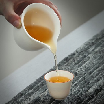 象牙白汝窯功夫茶具套裝辦公禮品開片陶瓷蓋碗茶杯禮盒裝