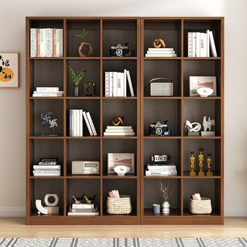 免運 熱銷 書架 書櫃 置物架 附發票 實木落地書架家用組合格子收納靠墻榮譽展示櫃公司玄關隔斷置物架