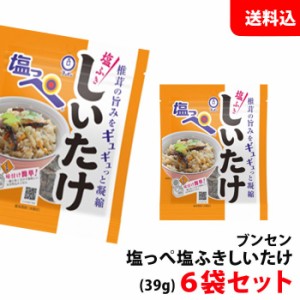 送料無料  ブンセン 塩っぺ 塩ふきしいたけ 39g×6袋セット ビールに合うおつまみ メール便