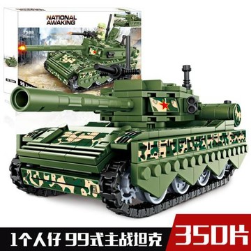 軍事二戰系列坦克積木飛機21導彈車男孩益智拼裝玩具教育機構禮品