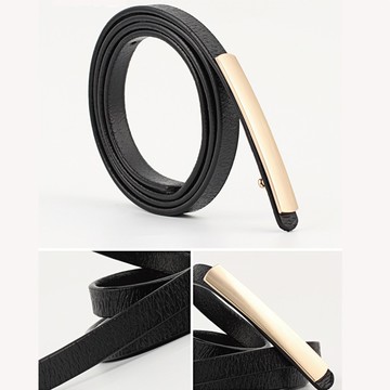 狐狸姬，金長頭真皮細腰帶皮帶(單皮帶)