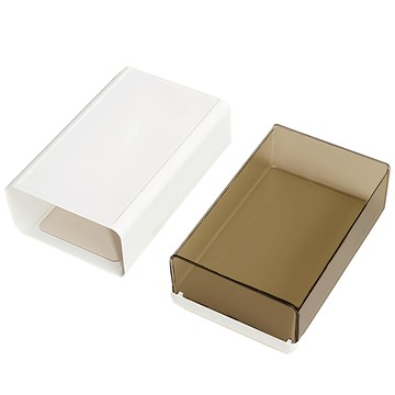 樂邦 抽屜式分隔收納盒 內衣褲/衣物收納  無格  12 x 24 x 31.4cm  無格 白色 + 棕色  1個