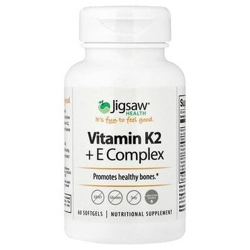 Jigsaw Health, 維生素 K2 + E 複合物，60 粒軟膠囊