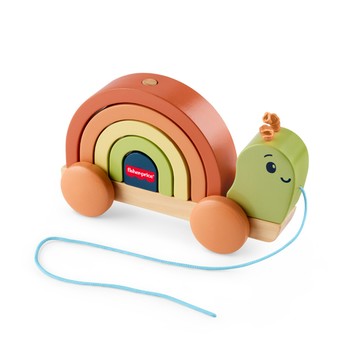 費雪木製玩具堆疊拉拉蝸牛