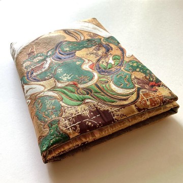 『風神雷神〜三包美』金色款 御朱印帳袋 B6 尺寸 1-2 冊用 御朱印帳收納袋 御朱印帳保護套 御朱印帳套 數寄屋袋 桐生織物