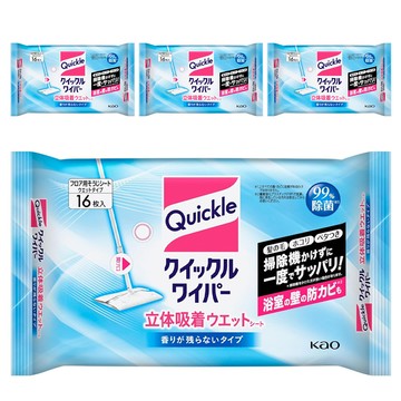 Kao 花王 Quickle 快麗萊 除塵地板乾拖把 濕式補充紙  4包  285 x 205mm