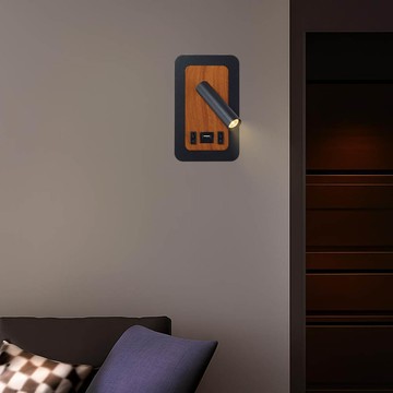 LED 7W+3W 附USB充電附開關壁燈  F43-52-259-1