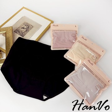 【HanVo】天天出貨 直紋加寬腰頭純棉中高腰內褲 吸濕排汗透氣純棉三角褲 女內褲 純棉內褲 內著 A11-5324