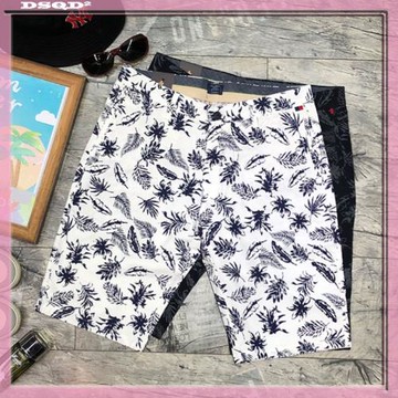 D系運動短褲男時尚休閑男褲夏季印花大碼寬松男士五分褲梭織褲子