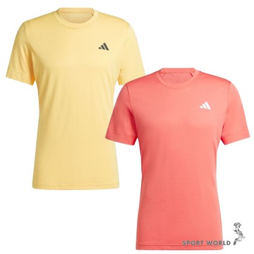 Adidas 短袖上衣 男裝 排汗 修身 黃/粉【運動世界】IL7377/IP1941