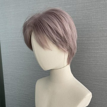 [24H台灣出] 灰紫色 整頂假髮 假髮 短假髮 假髮女 wig 無劉海 假髮女整頂 長捲假髮 大波浪假髮 男女假髮