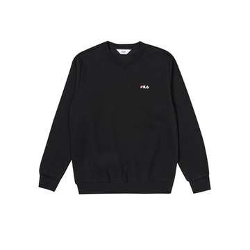 FILA官方直營 中性長袖圓領T恤-黑色 1TEY-5501-BK