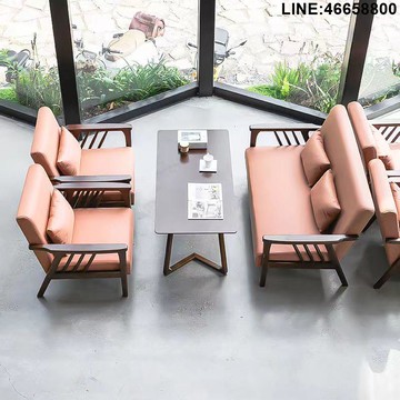 免運 開立發票 洽談桌椅組合 沙發組合 等候區沙發 沙發椅 商用桌椅 商用沙發 休閑咖啡廳沙發實木桌椅組合奶茶店書吧清吧餐廳餐椅餐桌商用卡座