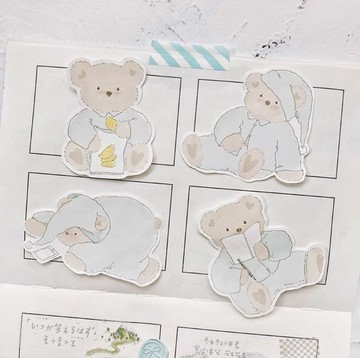 都是小熊熊 鹽系可愛百搭手帳異形便簽 40枚
