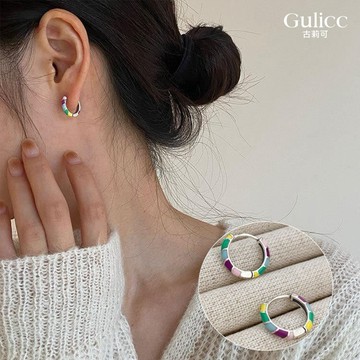【Gulicc】彩色滴釉珐琅耳飾