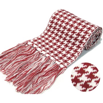 【台灣製 --冬季厚款特長千鳥格針織圍巾  SX51 】現貨