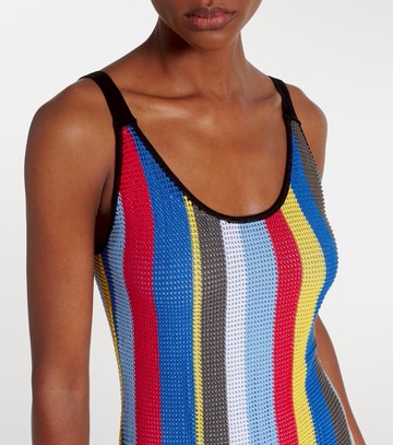 Staud Jessica striped crochet midi dress