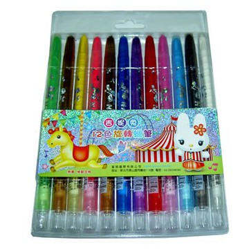 【文具通】吉妮兔12cPVC套裝旋轉蠟筆2300964 A1120346【APP滿額下單10%點數(單一帳號最高5000點)】1/31止