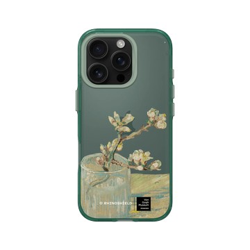 iPhone 16 Pro Clear 憂墨綠 - Van Gogh Museum - 玻璃杯中盛開的杏花