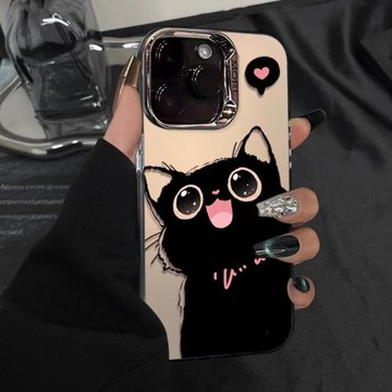 2025貓咪適用蘋果15promax手機殼新款iphone16promax保護套可愛14pro全包防摔11/12高級感15plus卡通網紅女央