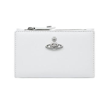Vivienne Westwood 時尚素面扣式卡夾零錢袋 白色 5111005JW L0033 A402